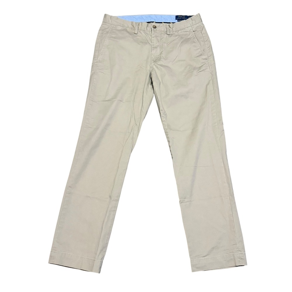 Polo Ralph Lauren Mens Stretch Straight Fit Chino Pants Tan Khaki 31x30 Twill